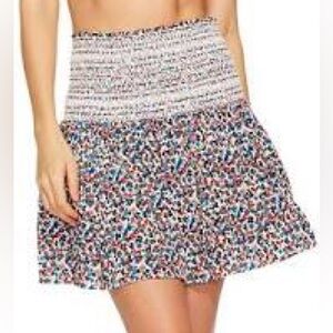 Tory Burch Red and Blue Skater Mini Skirt